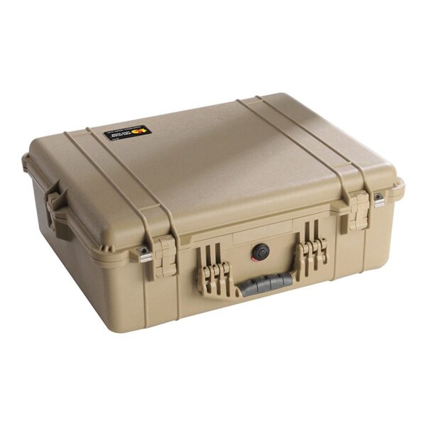 Pelican 1600 Protector Case with Foam Desert Tan - Watertight Crushproof Hard Equipment Case with Pick N Pluck Foam & Pressure Valve