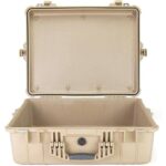 Pelican 1600 Protector Case with Foam Desert Tan - Watertight Crushproof Hard Equipment Case with Pick N Pluck Foam & Pressure Valve