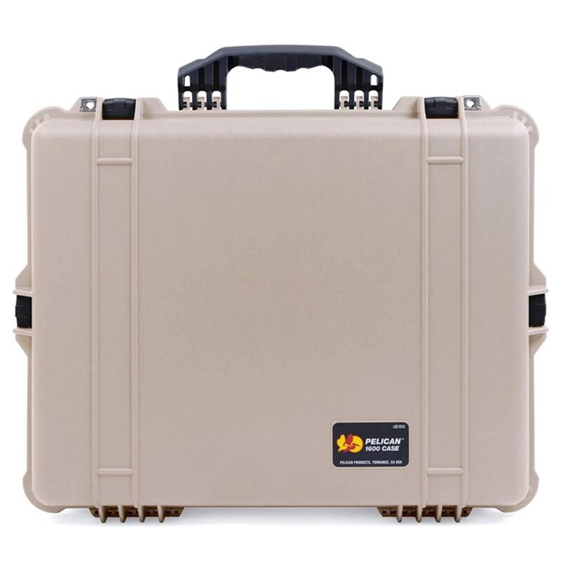 Pelican 1600 Protector Case with Foam Desert Tan - Watertight Crushproof Hard Equipment Case with Pick N Pluck Foam & Pressure Valve