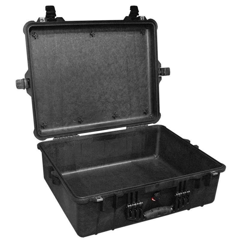 Pelican 1600NF Protector Case No Foam Black - Watertight Crushproof Hard Equipment Case with Pressure Valve