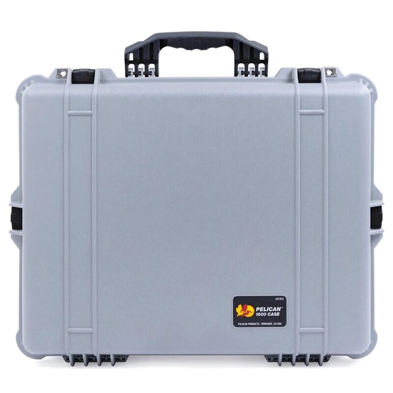 Pelican 1600NF Protector Case No Foam Silver - Watertight Crushproof Hard Equipment Case with Pressure Valve