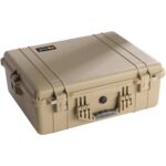 Pelican 1600NF Protector Case No Foam Desert Tan - Watertight Crushproof Hard Equipment Case with Pressure Valve