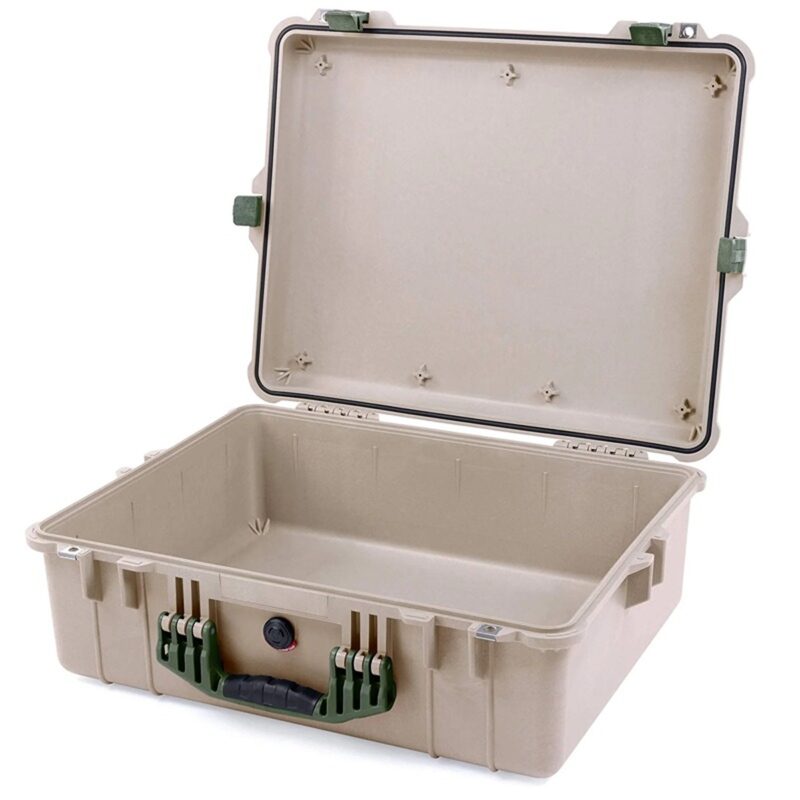 Pelican 1600NF Protector Case No Foam Desert Tan - Watertight Crushproof Hard Equipment Case with Pressure Valve