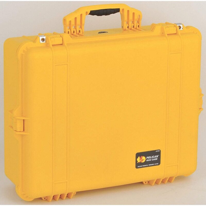 Pelican 1600NF Protector Case No Foam Yellow - Watertight Crushproof Hard Equipment Case with Pressure Valve