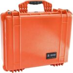 Pelican 1600EMS Case with Lid Organizer & Padded Dividers Orange - Watertight Crushproof EMS Medical Equipment Case (1600-005-150)