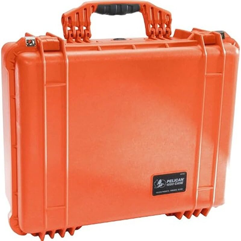 Pelican 1600EMS Case with Lid Organizer & Padded Dividers Orange - Watertight Crushproof EMS Medical Equipment Case (1600-005-150)