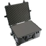 Pelican 1610 Protector Case with 3-Level Foam Black - Watertight Crushproof Wheeled Hard Equipment Case with Trolley Handle (1610-020-110)