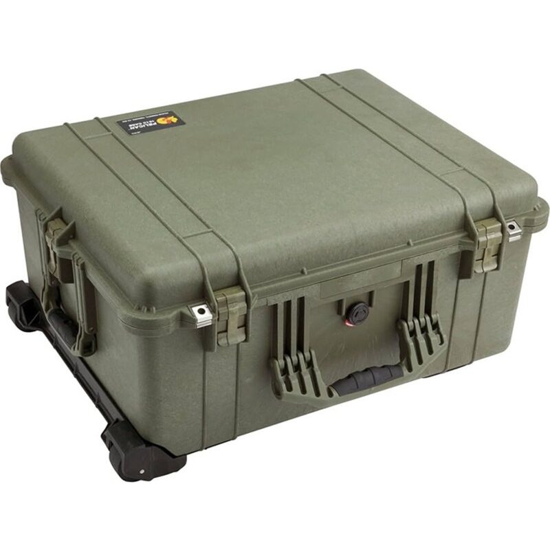 Pelican 1610 Protector Case with 3-Level Foam OD Green - Watertight Crushproof Wheeled Hard Equipment Case with Trolley Handle (1610-020-130)