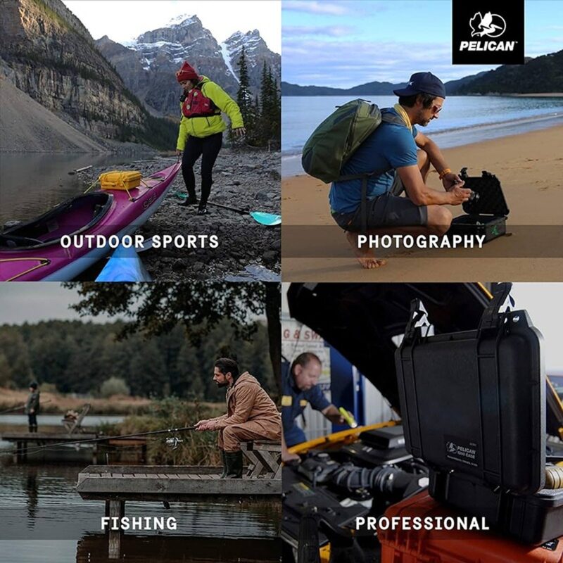 Pelican 1610NF Protector Case No Foam Black - Watertight Crushproof Wheeled Hard Equipment Case with Trolley Handle (1610-021-110)