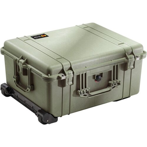 Pelican 1610NF Protector Case No Foam OD Green - Watertight Crushproof Wheeled Hard Equipment Case with Trolley Handle (1610-021-130)
