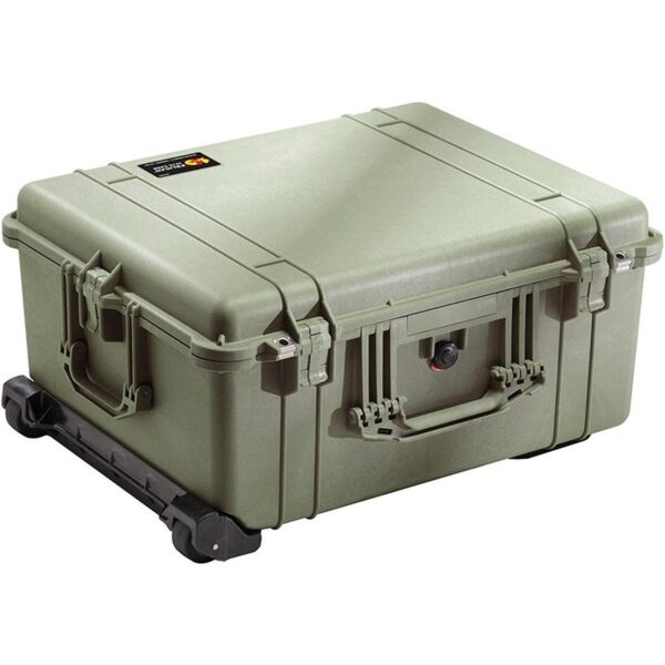 Pelican 1610NF Protector Case No Foam OD Green - Watertight Crushproof Wheeled Hard Equipment Case with Trolley Handle (1610-021-130)