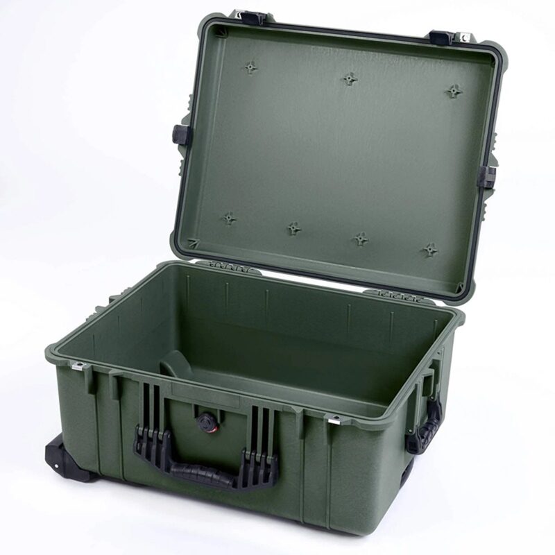 Pelican 1610NF Protector Case No Foam OD Green - Watertight Crushproof Wheeled Hard Equipment Case with Trolley Handle (1610-021-130)