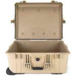 Pelican 1610NF Protector Case No Foam Desert Tan - Watertight Crushproof Wheeled Hard Equipment Case with Trolley Handle (1610-021-190)