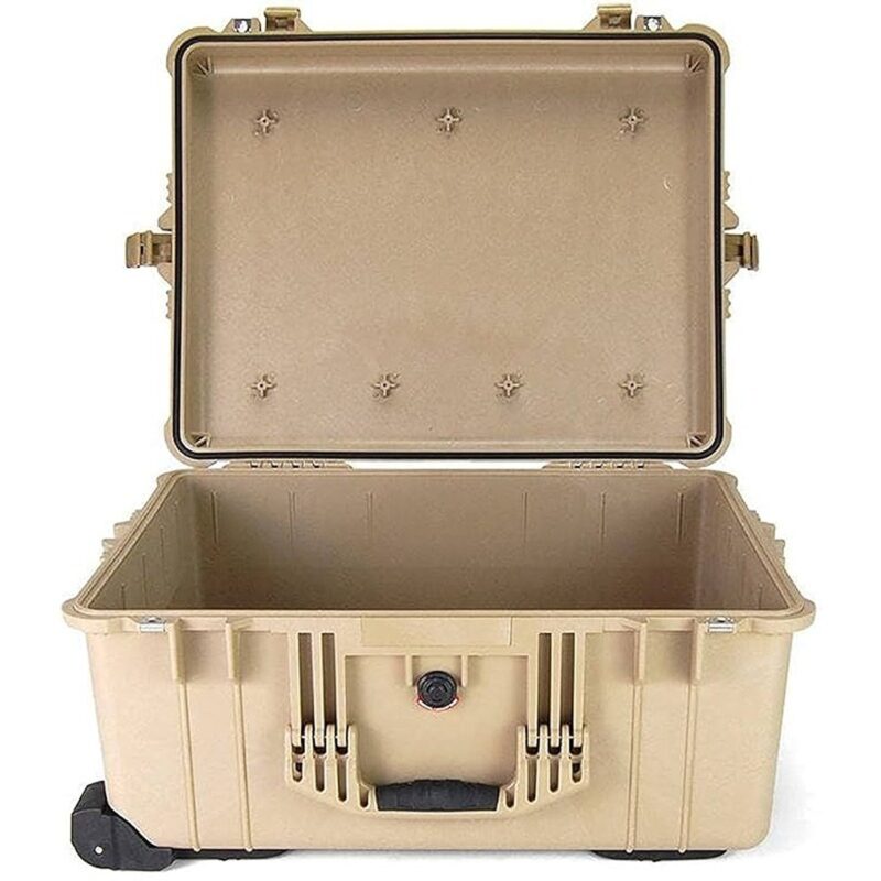 Pelican 1610NF Protector Case No Foam Desert Tan - Watertight Crushproof Wheeled Hard Equipment Case with Trolley Handle (1610-021-190)