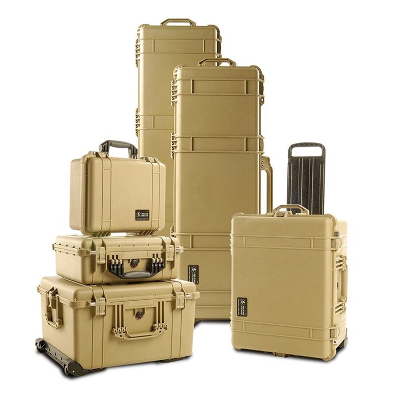 Pelican 1610NF Protector Case No Foam Desert Tan - Watertight Crushproof Wheeled Hard Equipment Case with Trolley Handle (1610-021-190)