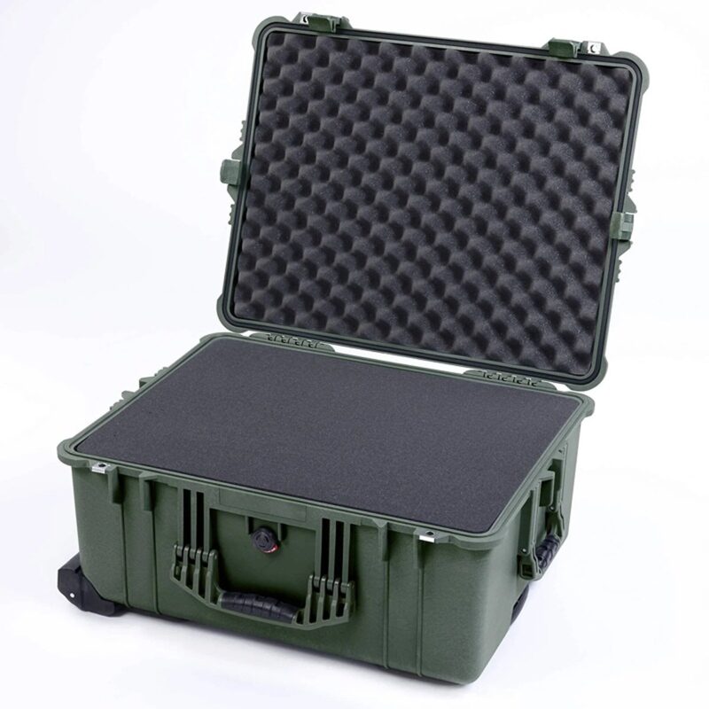 Pelican 1620 Protector Case with 4-Level Foam OD Green - Watertight Crushproof Wheeled Hard Equipment Case with Trolley Handle (1620-020-130)