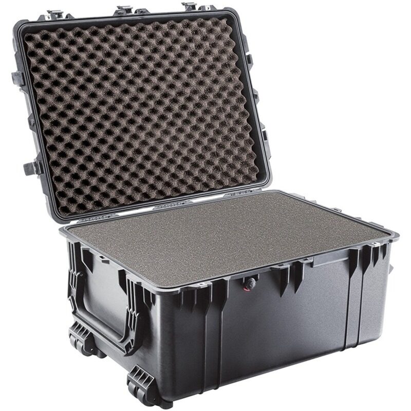 Pelican 1630 Protector Case with 3-Level Foam Black - Watertight Crushproof Wheeled Hard Equipment Case with 4 Wheels & Trolley Handle (1630-000-110)