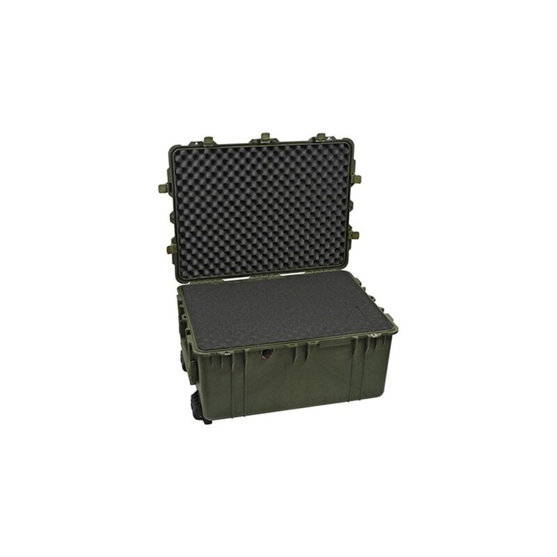 Pelican 1630 Protector Case with 3-Level Foam OD Green - Watertight Crushproof Wheeled Hard Equipment Case with 4 Wheels & Trolley Handle (1630-000-130)