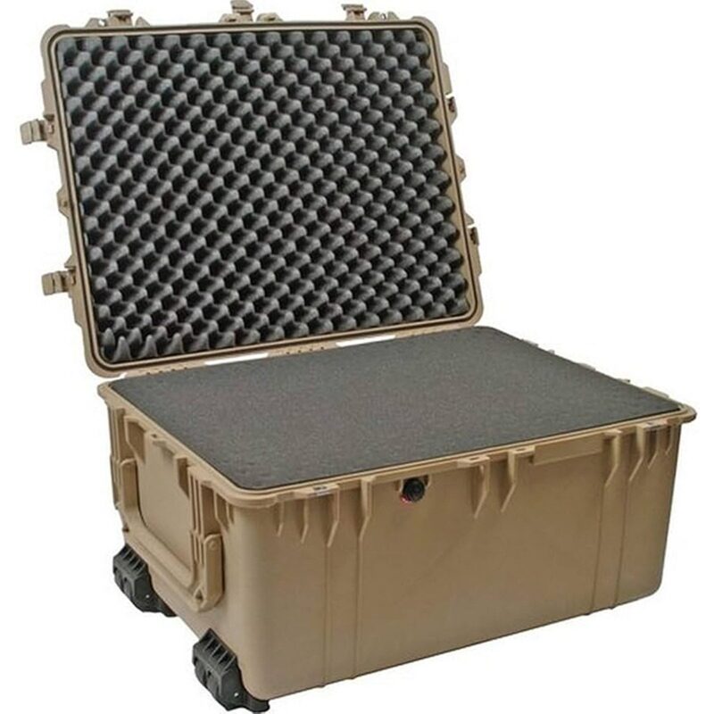 Pelican 1630 Protector Case with 3-Level Foam Desert Tan - Watertight Crushproof Wheeled Hard Equipment Case with 4 Wheels & Trolley Handle (1630-000-190)