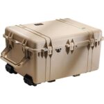 Pelican 1630NF Protector Case No Foam Desert Tan - Watertight Crushproof Wheeled Hard Equipment Case with 4 Wheels & Trolley Handle (1630-001-190)