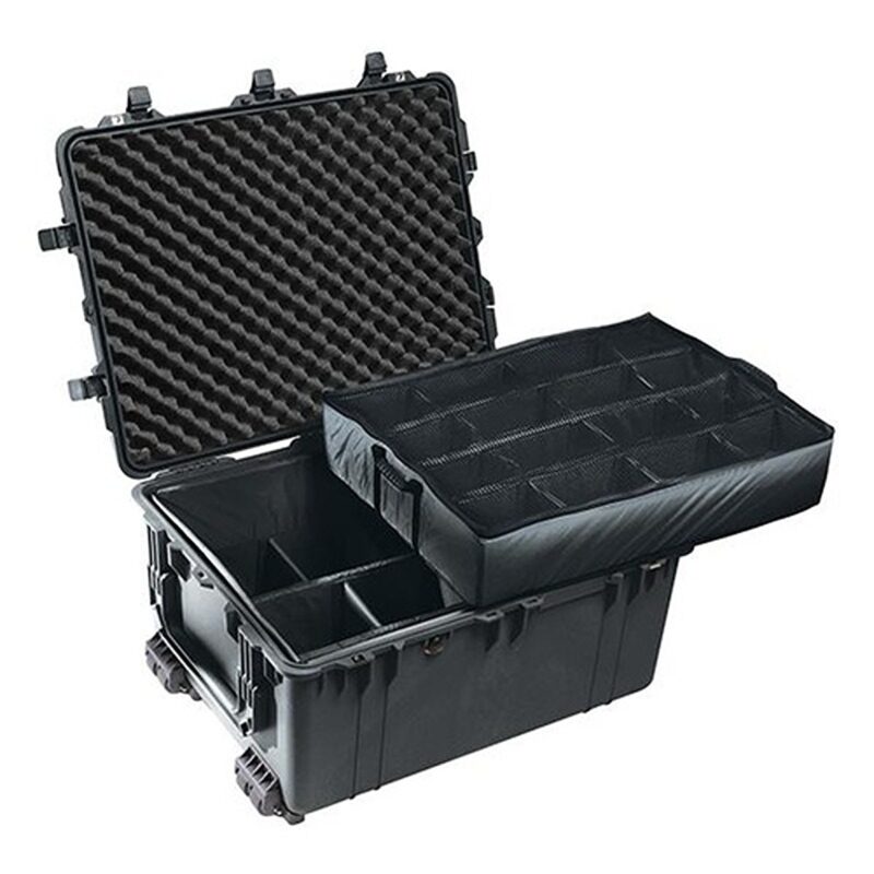 Pelican 1634 Protector Case with Padded Dividers Black - Watertight Crushproof Wheeled Hard Equipment Case with Trolley Handle (1630-004-110)