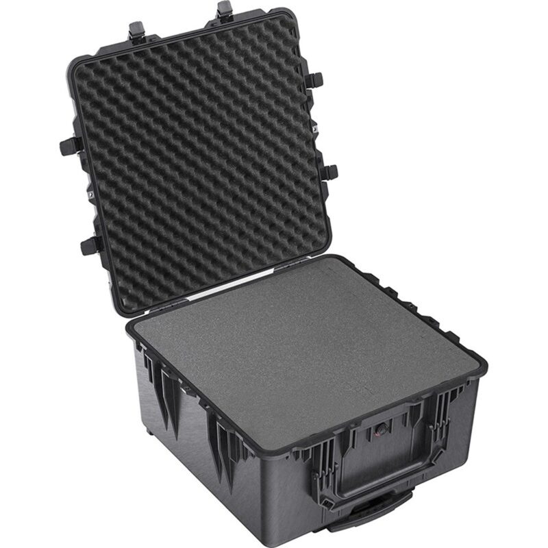 Pelican 1640 Protector Case with 3-Level Foam Black - Watertight Crushproof Wheeled Hard Equipment Case with 4 Wheels & Trolley Handle (1640-000-110)