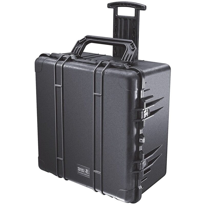 Pelican 1640 Protector Case with 3-Level Foam Black - Watertight Crushproof Wheeled Hard Equipment Case with 4 Wheels & Trolley Handle (1640-000-110)