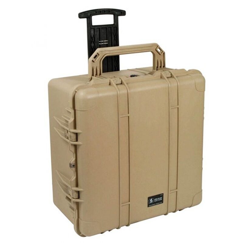 Pelican 1640 Protector Case with 3-Level Foam Desert Tan - Watertight Crushproof Wheeled Hard Equipment Case with 4 Wheels & Trolley Handle (1640-000-190)