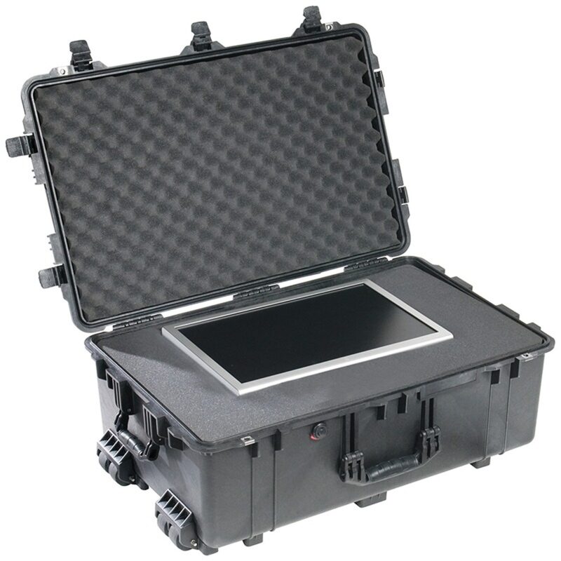 Pelican 1650 Protector Case with 2-Level Foam Black - Watertight Crushproof Wheeled Hard Equipment Case with 4 Wheels & Trolley Handle (1650-020-110)