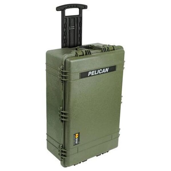 Pelican 1650 Protector Case with 2-Level Foam OD Green - Watertight Crushproof Wheeled Hard Equipment Case with 4 Wheels & Trolley Handle (1650-020-130)