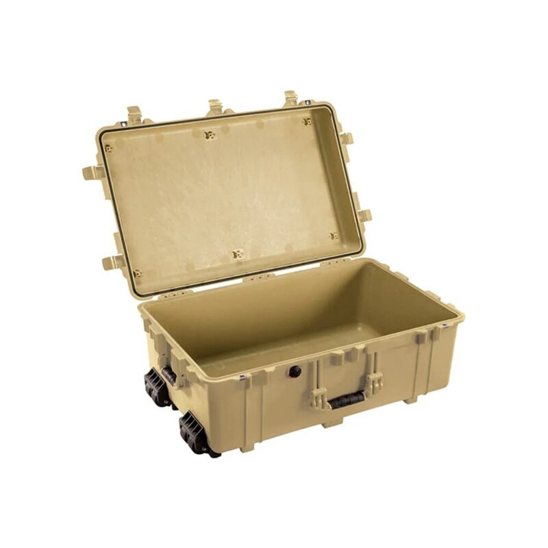 Pelican 1650 Protector Case with 2-Level Foam Desert Tan - Watertight Crushproof Wheeled Hard Equipment Case with 4 Wheels & Trolley Handle (1650-020-190)