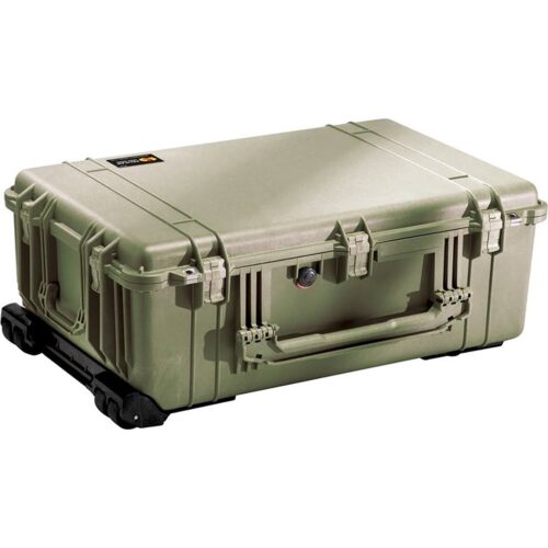 Pelican 1650NF Protector Case No Foam OD Green - Watertight Crushproof Wheeled Hard Equipment Case with 4 Wheels & Trolley Handle (1650-021-130)