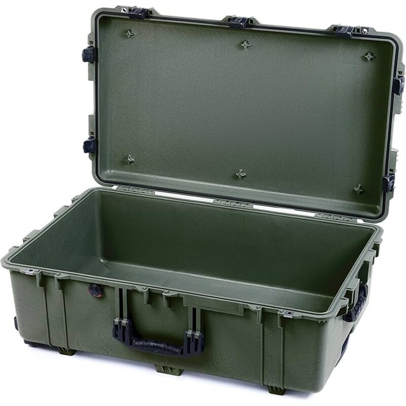 Pelican 1650NF Protector Case No Foam OD Green - Watertight Crushproof Wheeled Hard Equipment Case with 4 Wheels & Trolley Handle (1650-021-130)