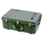 Pelican 1650NF Protector Case No Foam OD Green - Watertight Crushproof Wheeled Hard Equipment Case with 4 Wheels & Trolley Handle (1650-021-130)