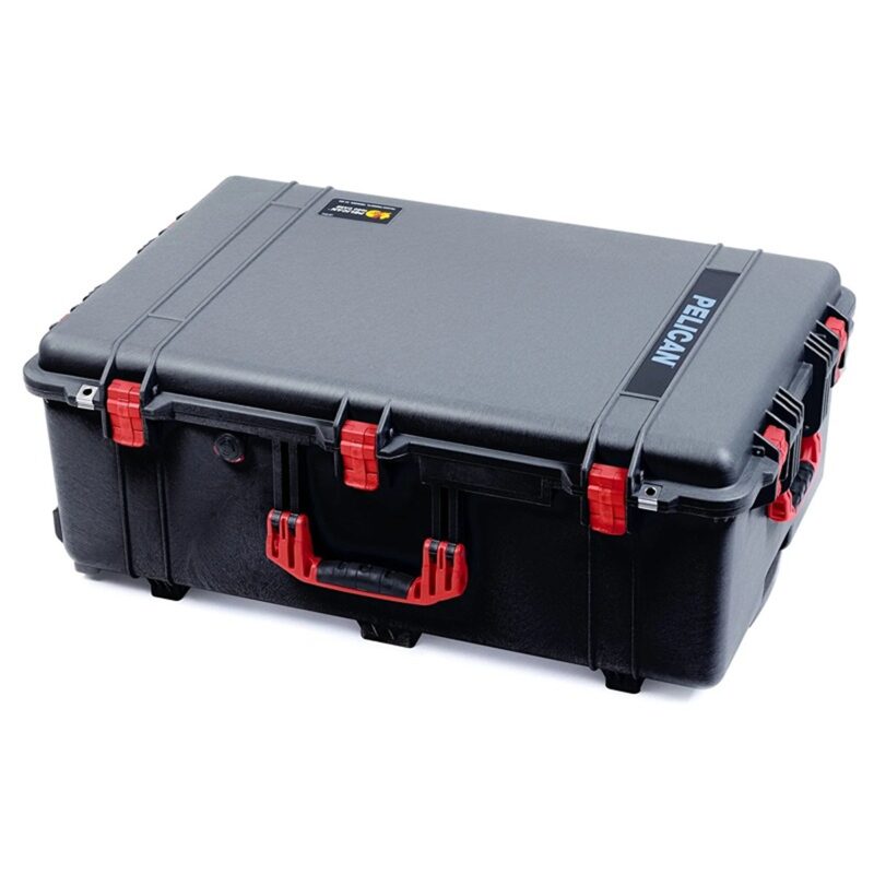 Pelican 1650NF Protector Case No Foam Red - Watertight Crushproof Wheeled Hard Equipment Case with 4 Wheels & Trolley Handle (1650-021-170-01)