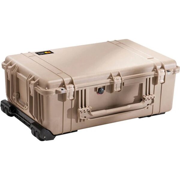 Pelican 1650NF Protector Case No Foam Desert Tan - Watertight Crushproof Wheeled Hard Equipment Case with 4 Wheels & Trolley Handle (1650-021-190)