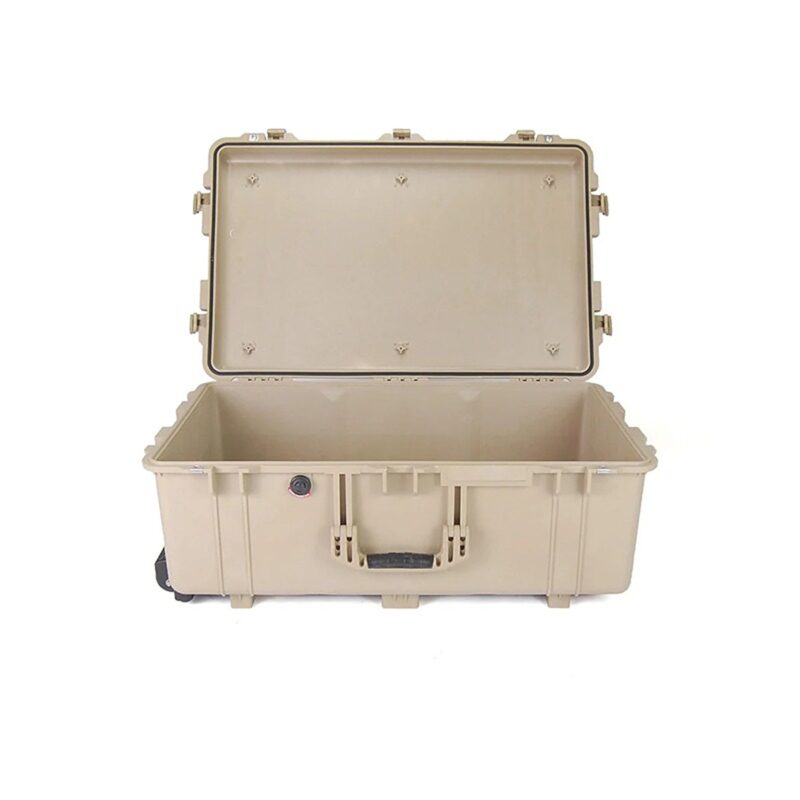 Pelican 1650NF Protector Case No Foam Desert Tan - Watertight Crushproof Wheeled Hard Equipment Case with 4 Wheels & Trolley Handle (1650-021-190)