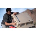 Pelican 1650NF Protector Case No Foam Desert Tan - Watertight Crushproof Wheeled Hard Equipment Case with 4 Wheels & Trolley Handle (1650-021-190)