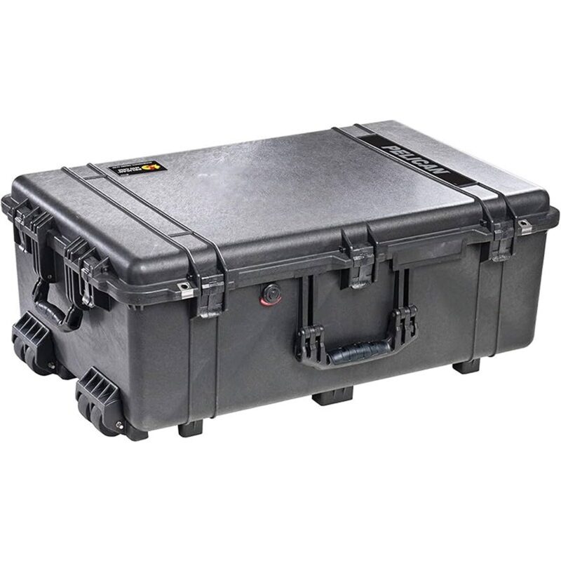 Pelican 1650NF Protector Case No Foam Black - Watertight Crushproof Wheeled Hard Equipment Case with 4 Wheels & Trolley Handle (1650-121-110)
