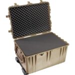 Pelican 1660 Protector Case with 3-Level Foam Desert Tan - Watertight Crushproof Wheeled Hard Equipment Case with 4 Wheels & Trolley Handle (1660-020-190)
