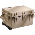 Pelican 1660NF Protector Case No Foam Desert Tan - Watertight Crushproof Wheeled Hard Equipment Case with 4 Wheels & Trolley Handle (1660-021-190)
