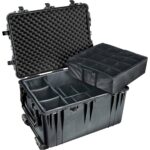 Pelican 1664 Protector Case with Padded Dividers Black - Watertight Crushproof Wheeled Hard Equipment Case with Trolley Handle (1660-024-110)