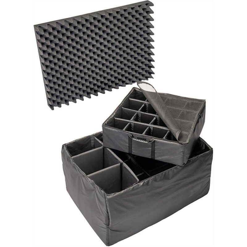Pelican 1664 Protector Case with Padded Dividers Black - Watertight Crushproof Wheeled Hard Equipment Case with Trolley Handle (1660-024-110)