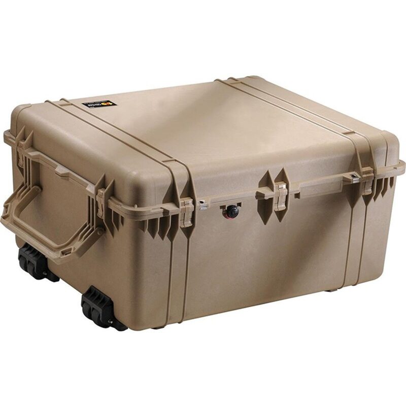 Pelican 1690 Protector Case with 3-Level Foam Desert Tan - Watertight Crushproof Wheeled Hard Equipment Case with 4 Wheels & Trolley Handle (1690-000-190)