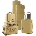 Pelican 1690 Protector Case with 3-Level Foam Desert Tan - Watertight Crushproof Wheeled Hard Equipment Case with 4 Wheels & Trolley Handle (1690-000-190)