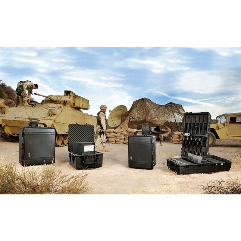 Pelican 1694 Black Protector Case with Padded Dividers & Lid Foam - Waterproof Wheeled Hard Case 1690-004-110