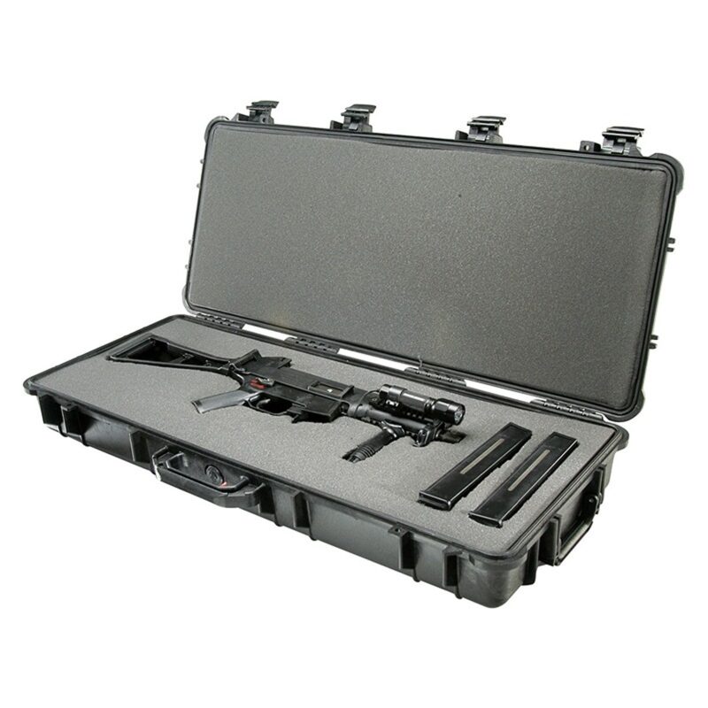 Pelican 1700 Black Long Case with 3-Piece Foam & Wheels - Waterproof Wheeled   Protector Case 1700-000-110