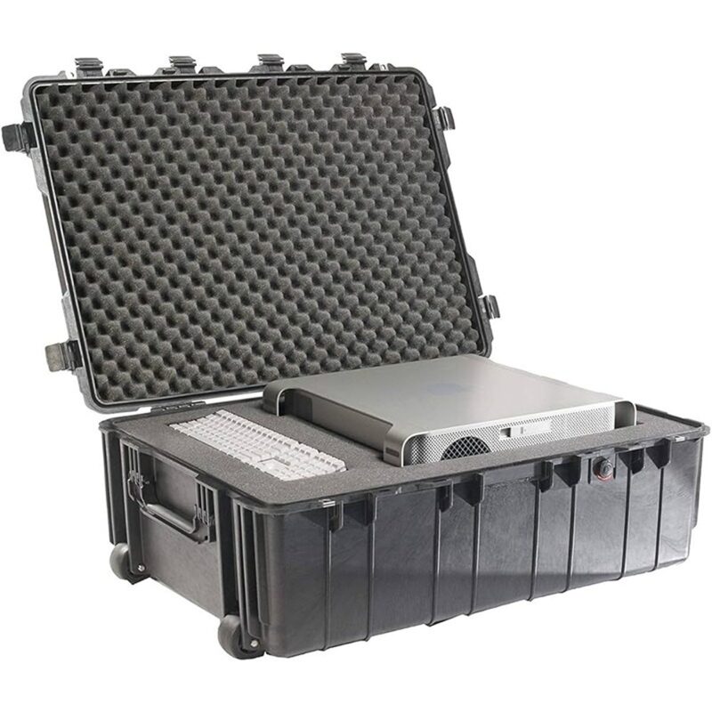 Pelican 1730 Black Wheeled Transport Case with 5-Piece Foam - Waterproof Crushproof Large Hard Case 1730-000-110