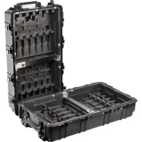 Pelican 1780HL Black  Case with Hard Liner Tray for 12 s - Waterproof Wheeled Firearm Transport Case M4 M16 1780-007-110