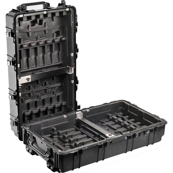 Pelican 1780HL Black Case with Hard Liner Tray for 12 s - Waterproof Wheeled Firearm Transport Case M4 M16 1780-007-110